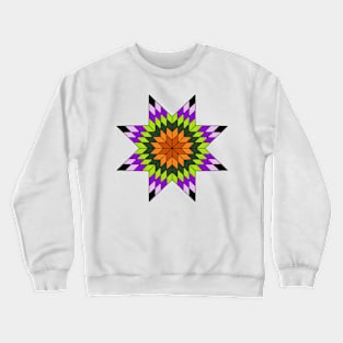 Halloween star quilt pattern Crewneck Sweatshirt